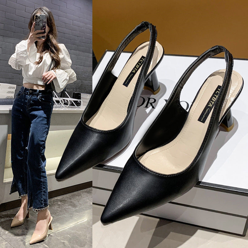 Damen Sling-Pumps mit elegantem spitzen Design und komfortablem Blockabsatz