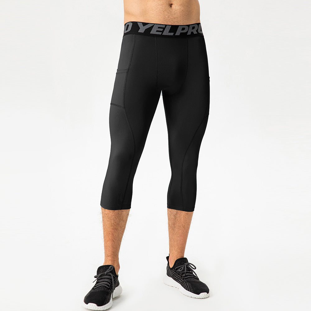Herren Sportliche Kompressions-Leggings mit praktischen Taschen und atmungsaktiver Technologie R&B