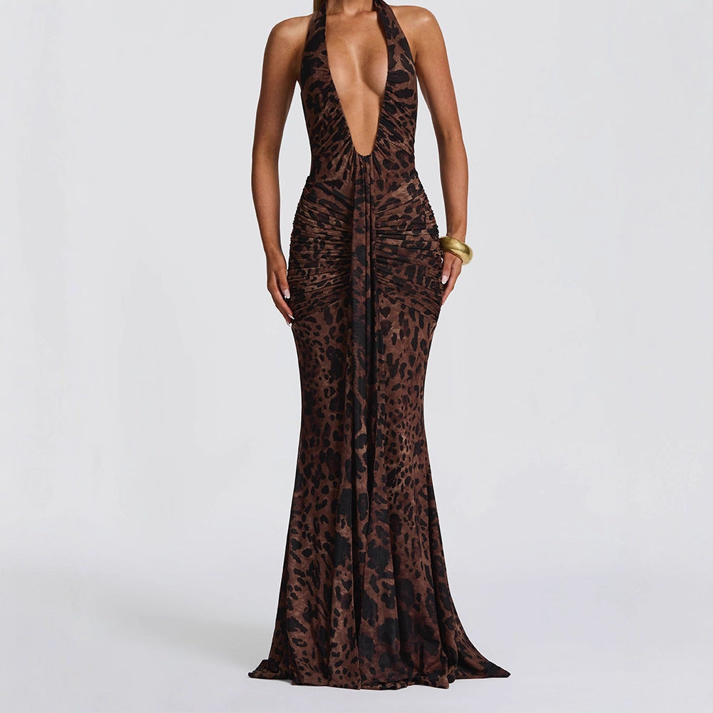 Damen Elegantes Wickelkleid mit tiefem V-Ausschnitt und raffiniertem Faltenwurf R&B