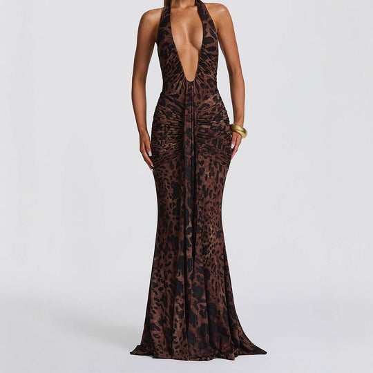Damen Elegantes Wickelkleid mit tiefem V-Ausschnitt und raffiniertem Faltenwurf R&B