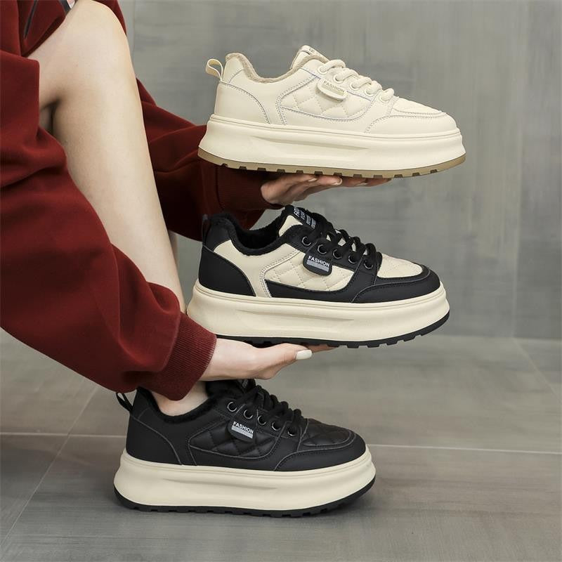 Damen Modische Sneakers mit wärmendem Fleecefutter und rutschfester Sohle R&B