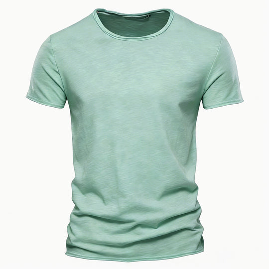Herren nan leichtes Baumwolljersey Kurzarmshirt mit V-Ausschnitt und schmaler Passform R&B