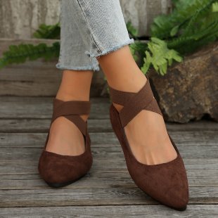 Damen Bequeme Ballerinas mit modischen Kreuzriemen R&B