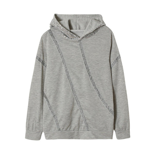 Damen Hoodie mit Glitzerakzenten und modernem Schnitt R&B