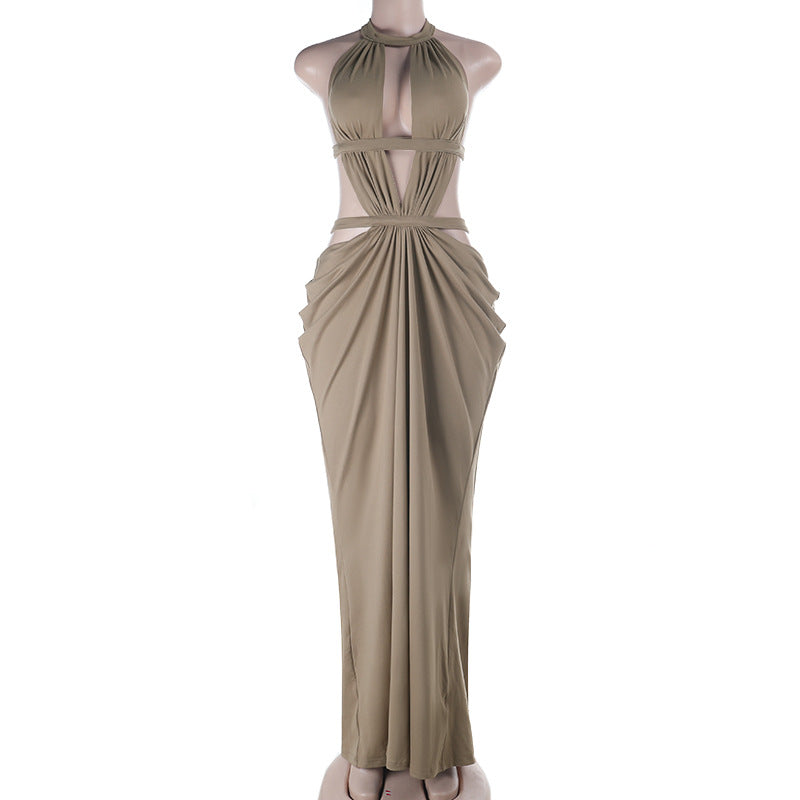 Damen Maxi-Kleid mit raffiniertem Cut-Out-Design und asymmetrischem Saum R&B
