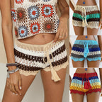 Damen Häkel-Strandshorts mit dekorativem Taillenzug R&B