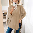 Damen Übergroßer Strickpullover R&B
