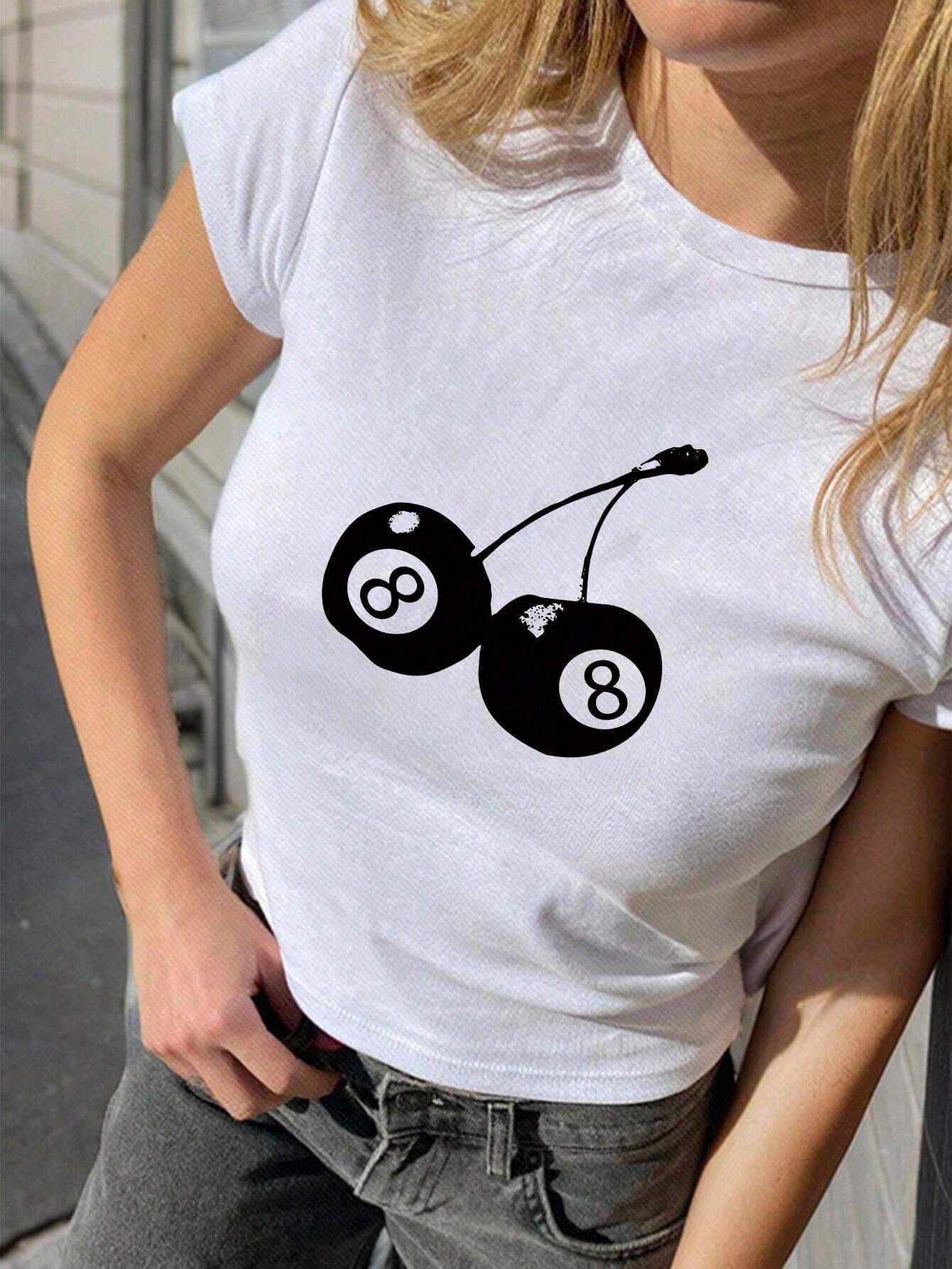 Damen Crop-Top mit floralem Grafikdruck und figurbetontem Schnitt R&B