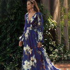 R&B | Damen Maxikleid Fließendes V-Ausschnitt