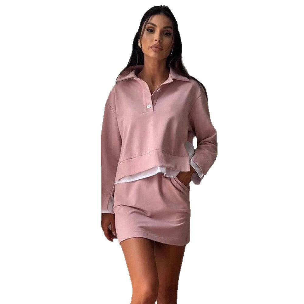 Damen sportliches Set mit Crop-Oberteil und Minirock R&B
