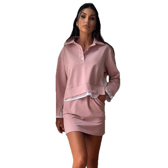 Damen sportliches Set mit Crop-Oberteil und Minirock R&B