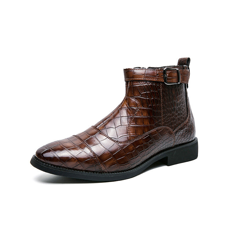 Damen elegante Schnürstiefeletten mit modischem Krokodilmuster R&B
