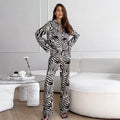Damen Elegante ZR&Bra-Muster Übergröße Pyjama-Anzug R&B