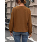 Damen legerer V-Ausschnitt Pullover mit strukturiertem Design R&B