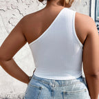 Damen Crop-Top mit asymmetrischem Schnitt und Cut-Out-Details R&B
