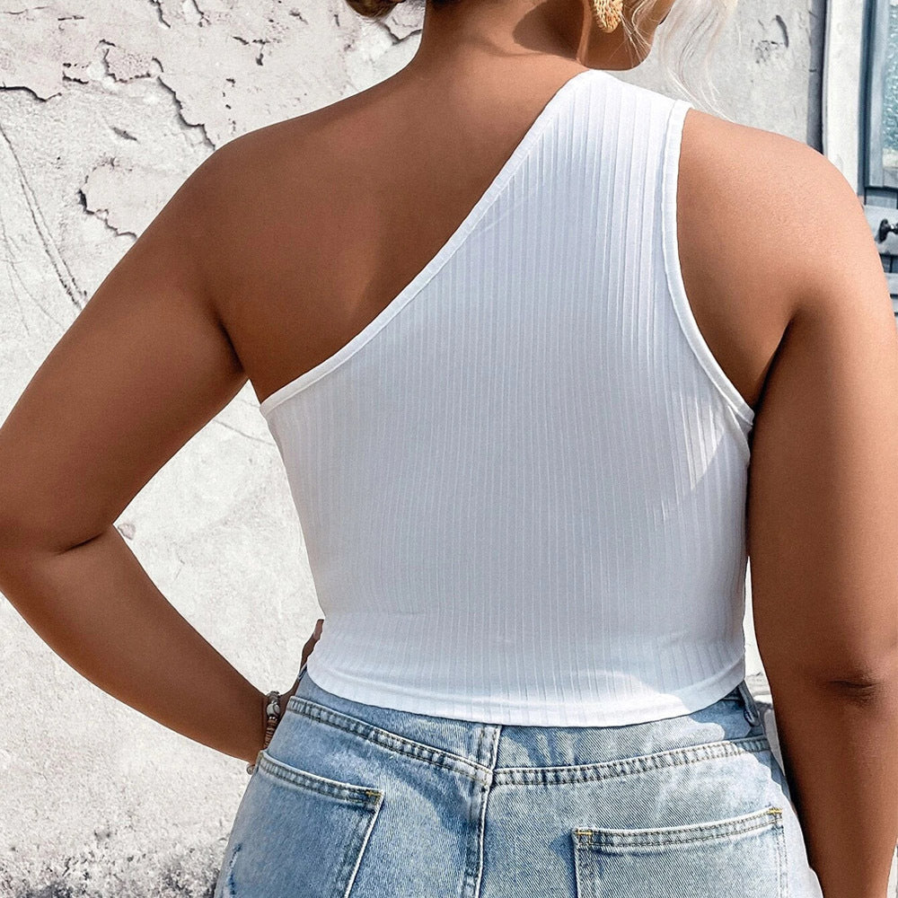 Damen Crop-Top mit asymmetrischem Schnitt und Cut-Out-Details R&B