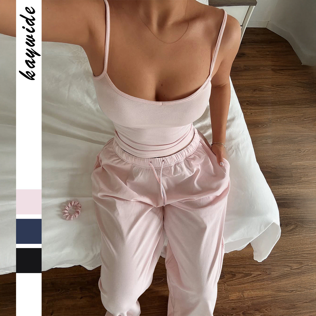 Damen Sportliches Zweiteiliges Set mit schmalem Oberteil und bequemen Hosen R&B