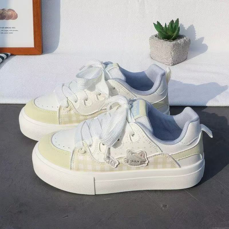 Damen Sneakers mit modischem Karomuster und komfortabler Sohle