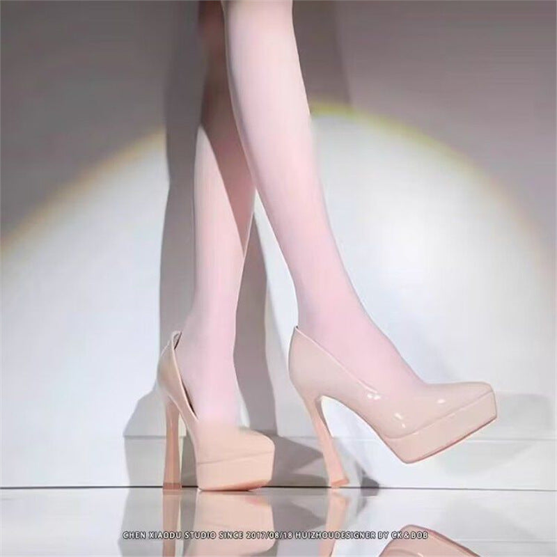 Damen elegante High Heel Pumps mit glänzender Lackoberfläche R&B