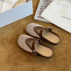 Damen Komfortable Clogs mit modischem Flechtmuster und anpassbarem Riemen