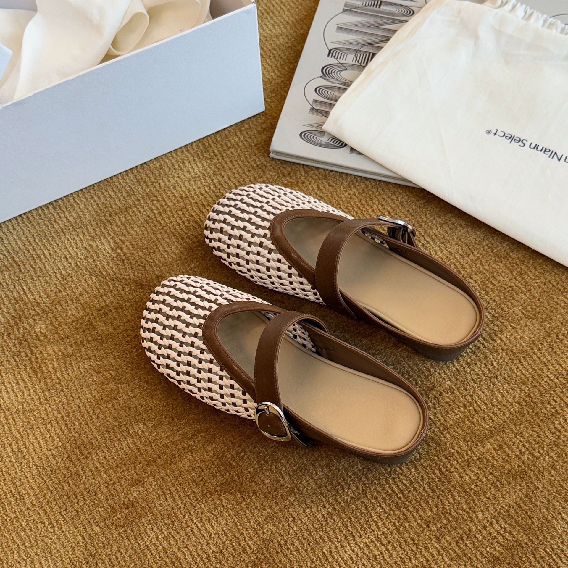Damen Komfortable Clogs mit modischem Flechtmuster und anpassbarem Riemen