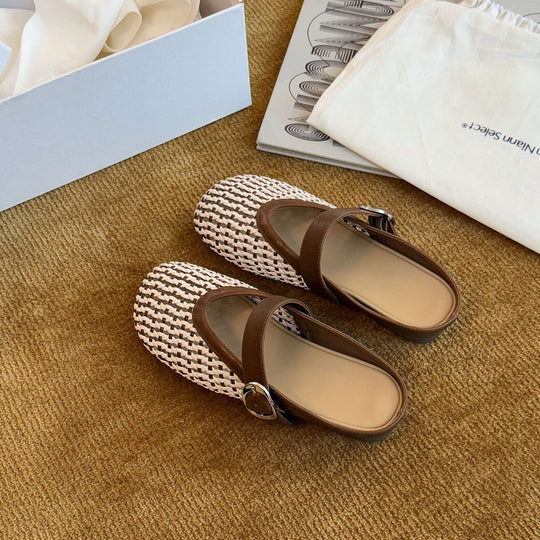 Damen Komfortable Clogs mit modischem Flechtmuster und anpassbarem Riemen R&B