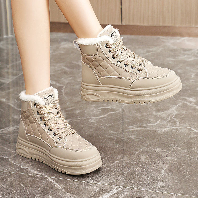 Damen High-Top Sneakers mit warmem Fleece-Futter und rutschfester Sohle R&B