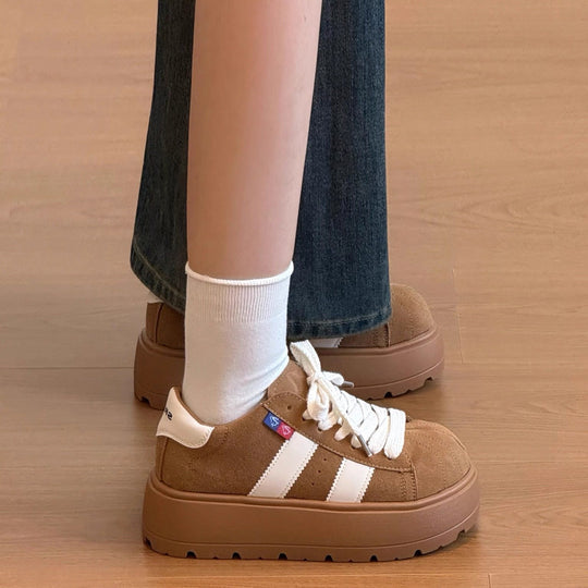 Damen Hochwertige Freizeitsneaker mit dicker Plateausohle und atmungsaktiver Mesh-Oberfläche R&B