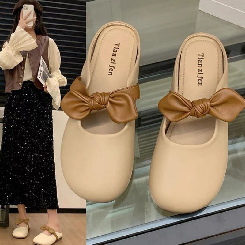 Damen Komfortable Slipper mit modischer Schleifenverzierung R&B