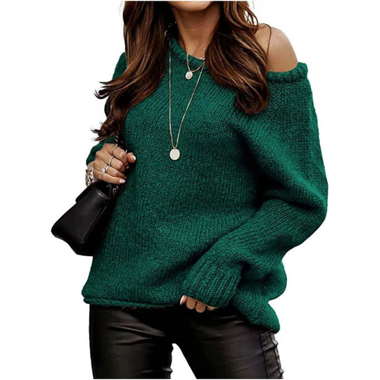 Damen Off-Shoulder Strickpullover R&B