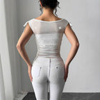 Damen Funktionsshirt mit Glitzerakzenten und verstellbaren Trägern R&B