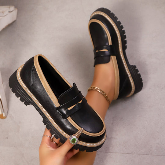 Damen Klassische Loafer mit rutschfester Sohle und glänzendem Finish R&B