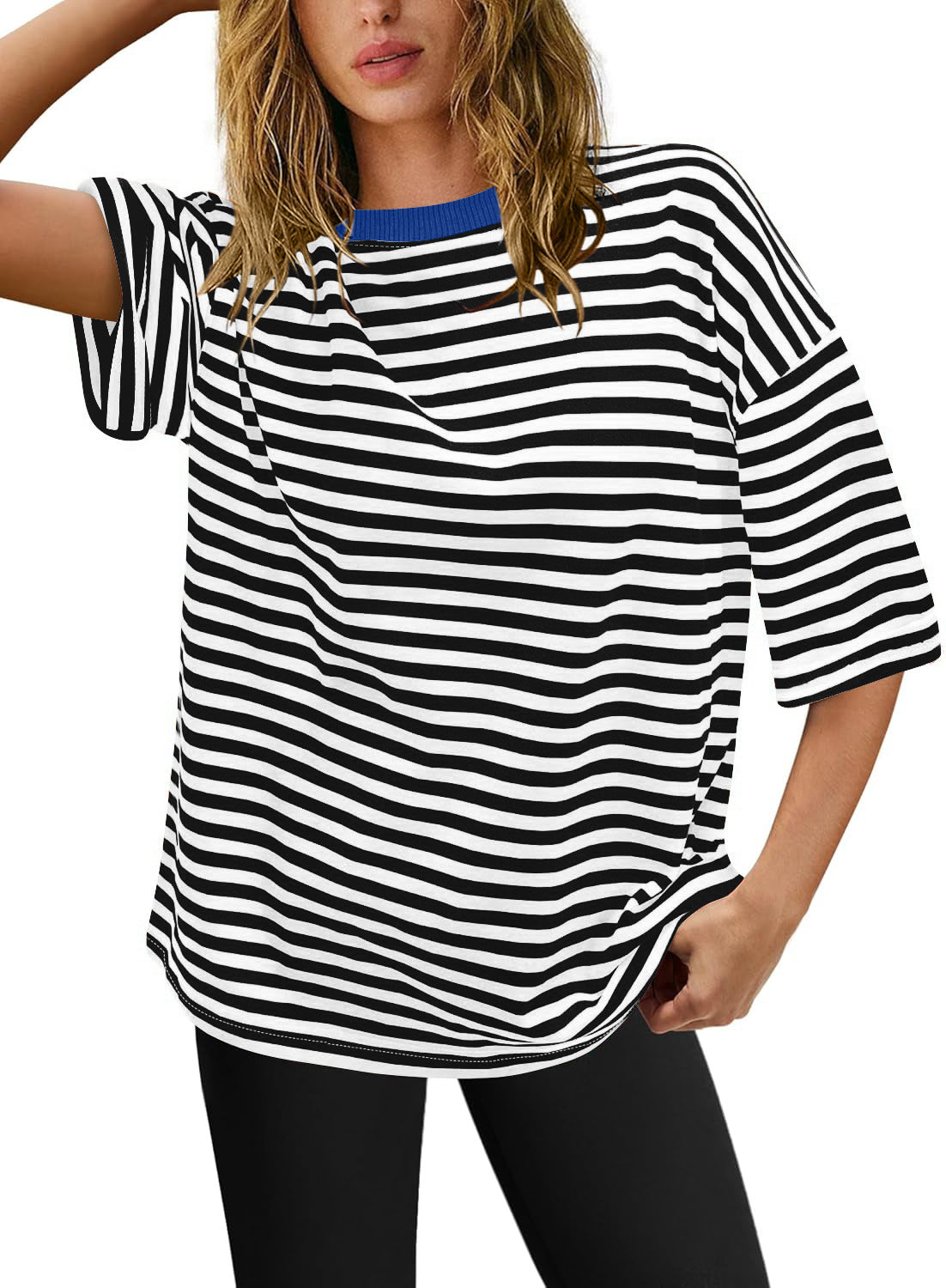 Damen Übergrößen T-Shirt mit Streifenmuster R&B