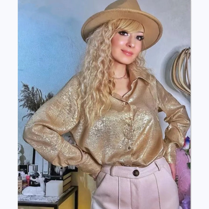 Damen modisches cropped Hemd mit Volantärmeln R&B
