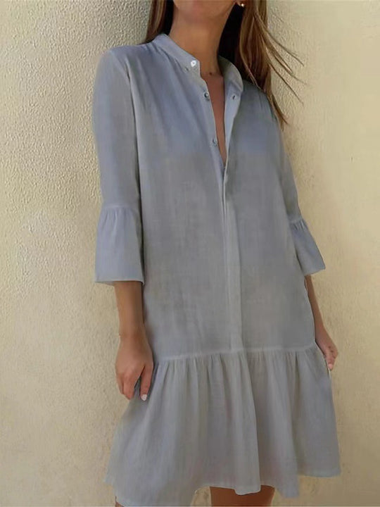 Damen Hemdkleid mit Rüschen R&B