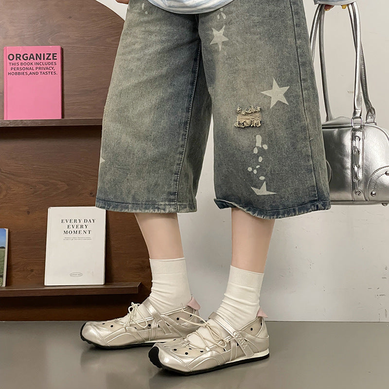 Damen elegante Ballerinas mit Punkten R&B