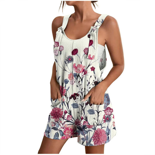 Damen lässiger Overall mit floralem Design und praktischen Taschen R&B