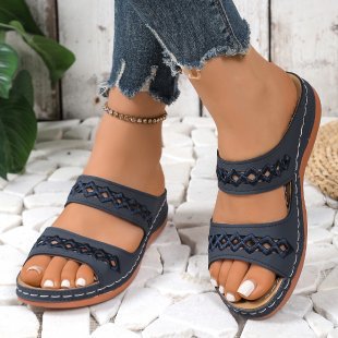 Damen bequeme Riemchen-Sandalen mit luftigem Perforationsdesign R&B