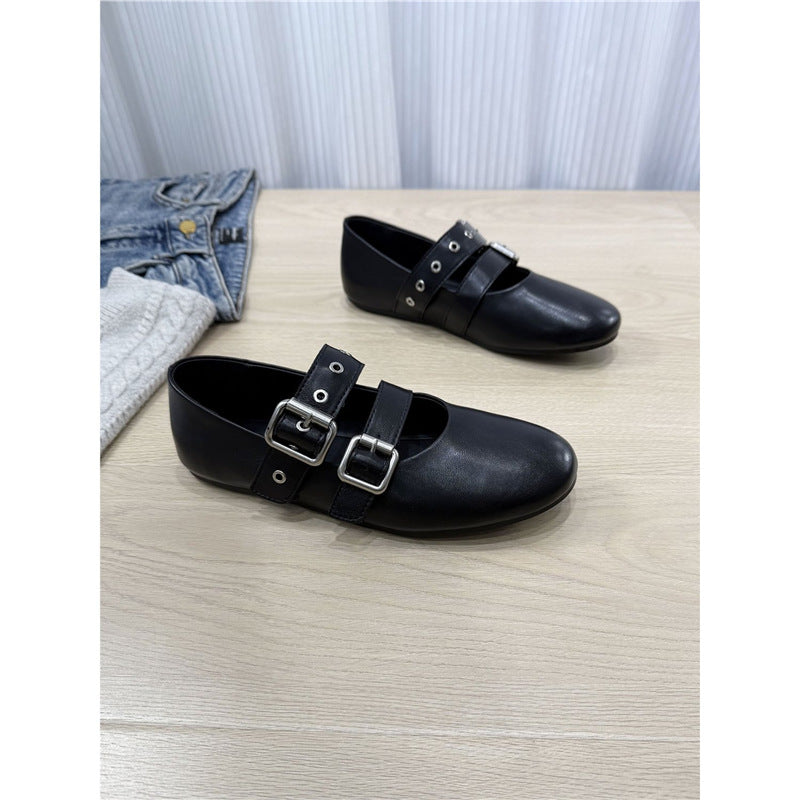 Damen Komfortable Ballerinas mit Schnallen R&B
