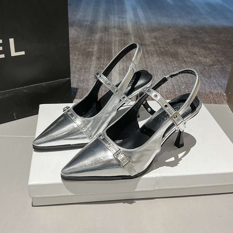 Damen eleganter Slingback-Pumps mit modischen Stilelementen R&B
