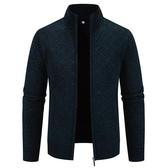 Herren Strickjacke mit modernem Karomuster R&B