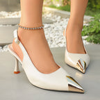 Damen Elegante Slingback Pumps mit metallic Akzenten R&B