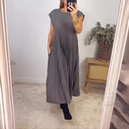 Damen Maxikleid mit plissiertem Design R&B
