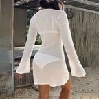 Damen Strickkleid mit tiefem V-Ausschnitt und gut sitzendem Taillenbeton R&B