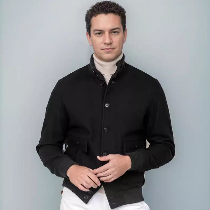 Herren modische Übergangsjacke mit praktischem Stehkragen und funktionalen Reißverschlusstaschen R&B