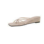 Damen bequeme Wedge-Sandalen mit elegantem Riemendesign