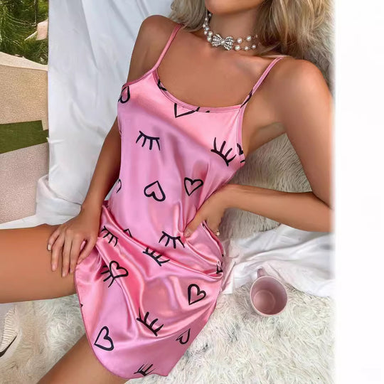 Damen Satin Nachthemd R&B