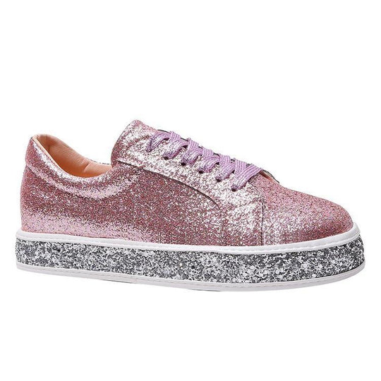 Damen Glitzernde Plateau-Sneaker R&B