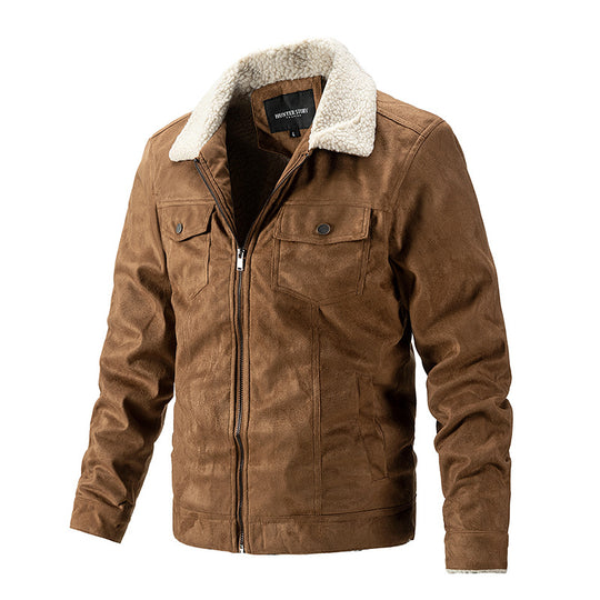 Herren Übergangsjacke mit Kunstfellkragen und praktischen Brusttaschen R&B