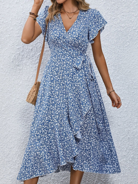 Damen Wickelkleid mit floralem Muster R&B